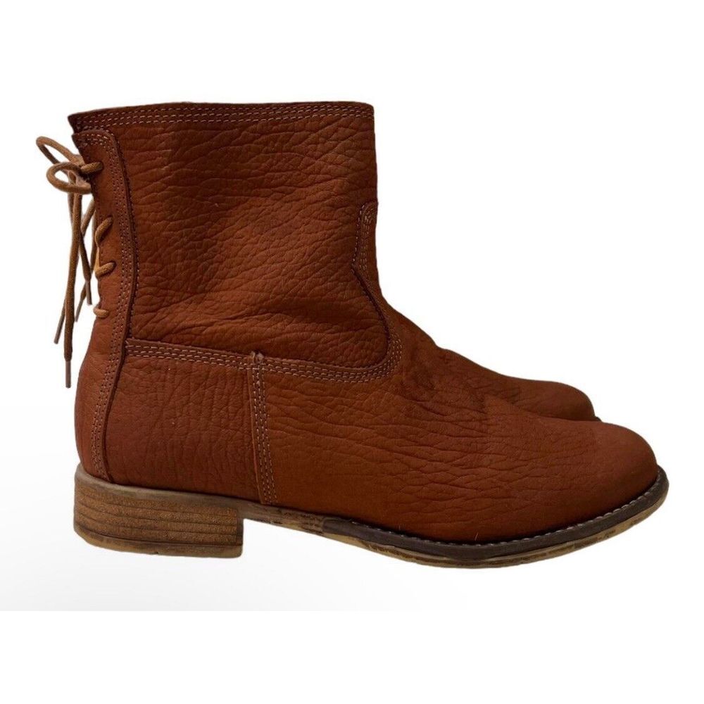 Josef‎ Seibel Sienna 01 Boots Womens 7.5/38 Brown Back Tie Leather Booties Ankle